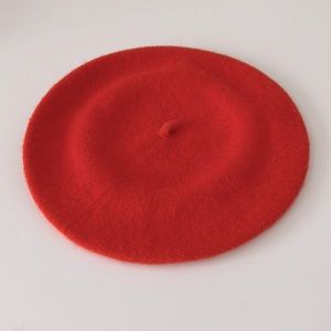 Orange Wool Fashion Beret